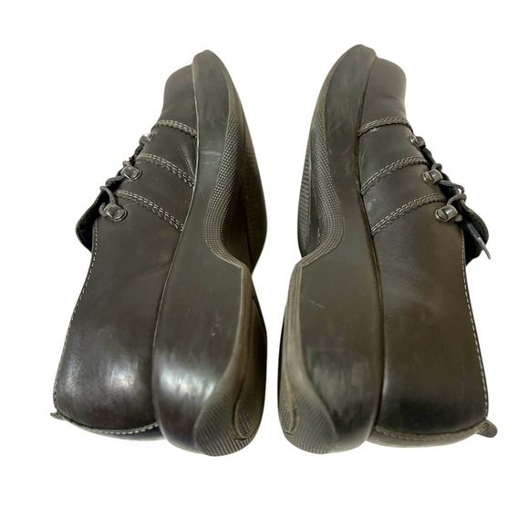 ๐ Dansko Lace-Up Comfort Clog Shoes Womens EU 40 US 9.5- 10 Black Leather - Picture 10 of 12